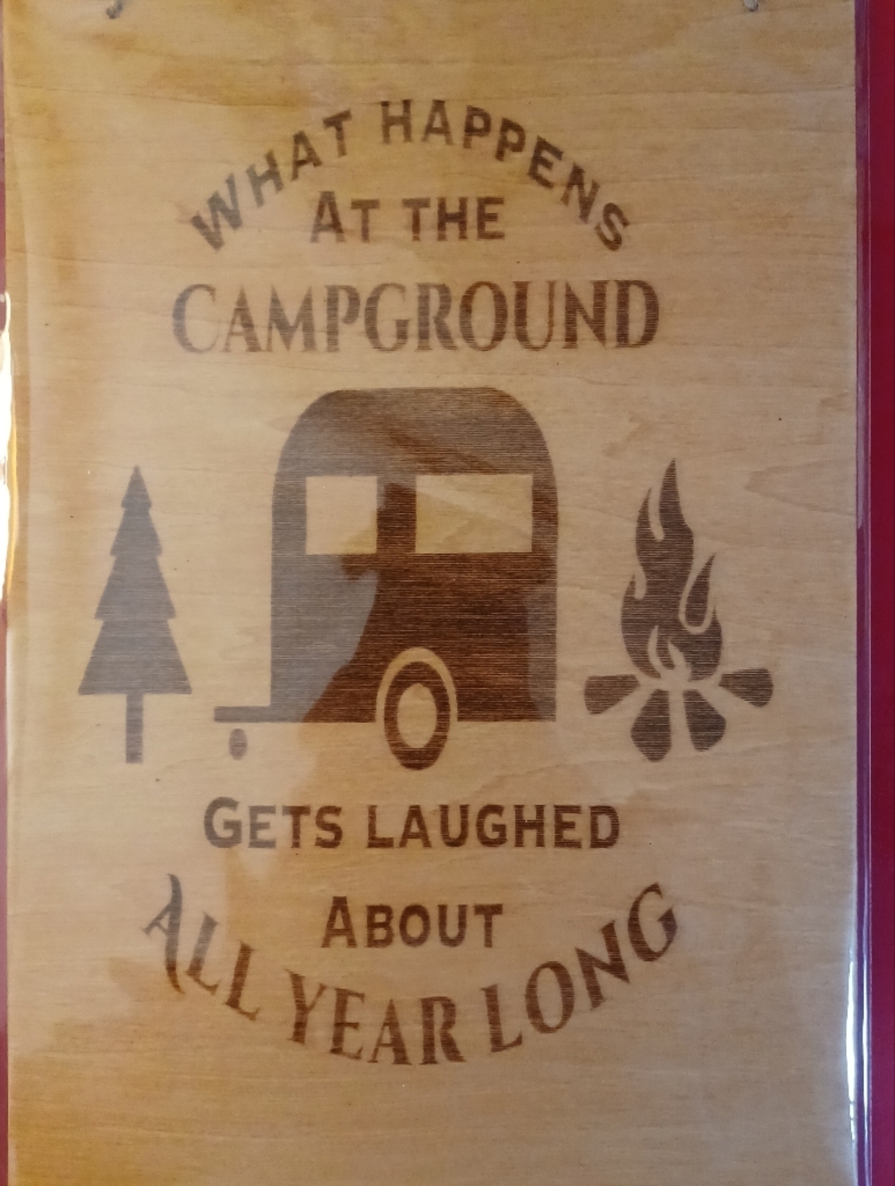 Rustic Camper Wall Art Sign - Brown Wood Finish